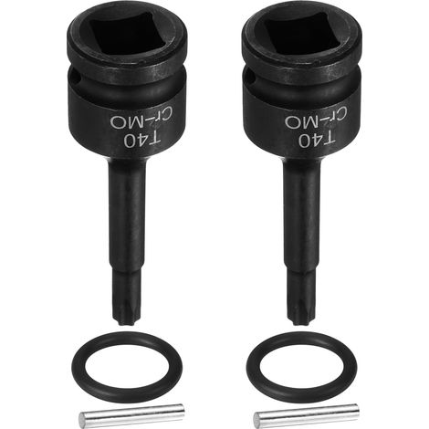 2 Pièces Douille Hexagonale À Choc, Douille Torx T40 6 Points 1/2" Drive Pour Perceuses Impact Acier CR-MO Avec Goupille Joint Torique Pour Ateliers Garage Adaptateur (1/5)