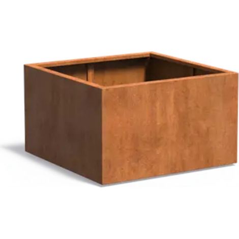 Adezz Pflanzgefäß Carrez Standard Quadrat aus Corten-Stahl Pflanzkübel Größe 100x100x60 cm (1/2)