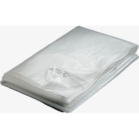 Werka Pro – Bâche de protection transparente 6 x 10 m – Polyéthylène armé 160 g/m² – Anti UV 3% – Œillets en aluminium tous les mètres - PRO 6 X