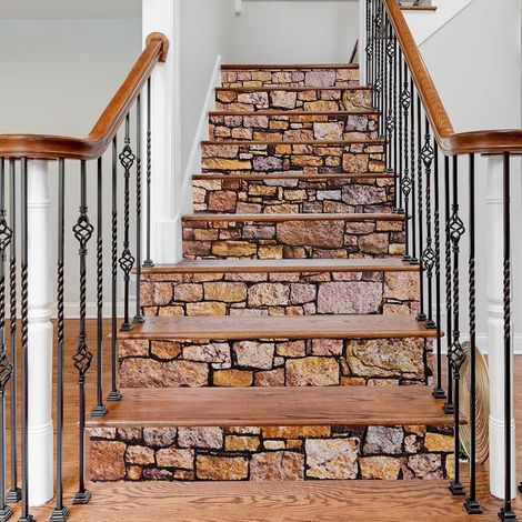 Carte d'approvisionnement - 6 bandes adhésives pour escalier 39 po x 7 - Motif autocollant,