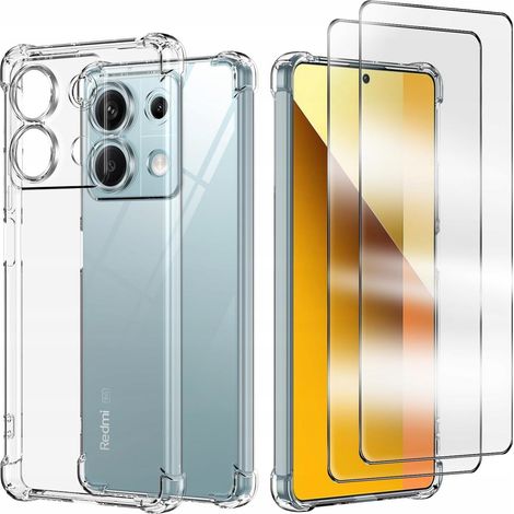 Coque antichoc pour Xiaomi Redmi Note 13 Pro 5G + 2 protections d'écran en verre trempé (1/5)