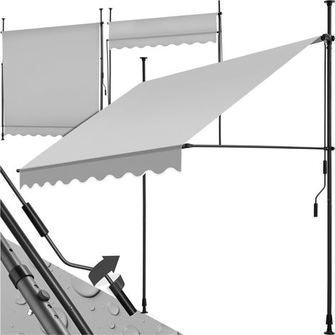 Store à pince sans perçage en polyester 200 x 180 cm gris clair