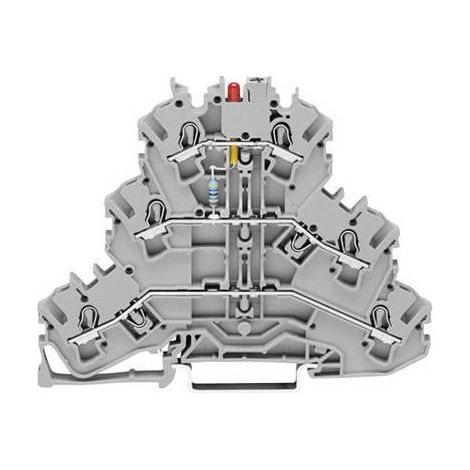 Borne LED à 3 étages WAGO 2002-3221/1000-434 5.20 mm ressort de traction Affectation: L gris 1 pc(s) (1/2)
