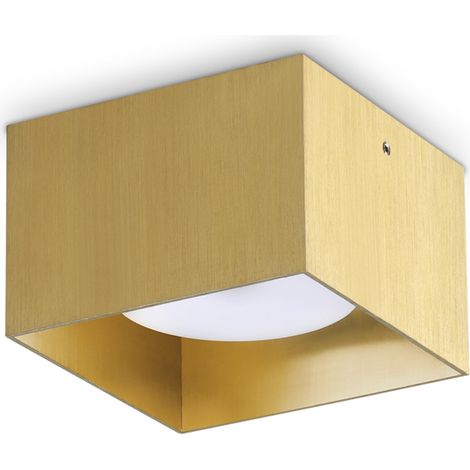 Plafoniera Contemporanea Spike Alluminio Ottone 1 Luce Gx53 15W 3000K Ip20