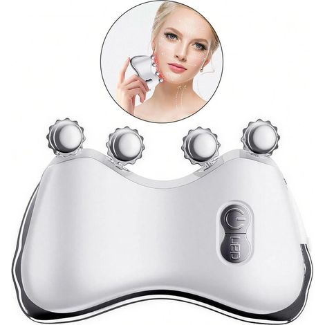 Este masajeador facial cuenta con funciones de calor, vibración y microcorriente. Es recargable y apto para el cuidado facial y corporal. (1/5)