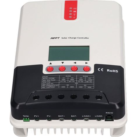 Régulateur de charge solaire MPPT 30A 12V/24V automatique, panneau contrôleur 4 touches pour batteries Gel, Scellées, Lithium (1/5)