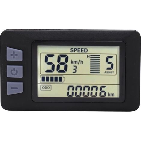 Pannello display LCD P3H per biciclette elettriche da 24V, 36V, 48V e 60V con cavo impermeabile a 6 pin per biciclette e scooter elettrici (1/5)