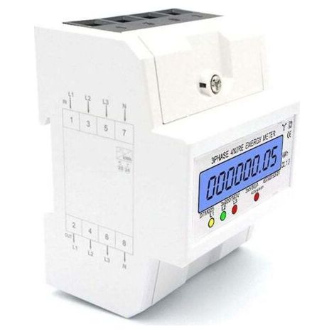 Compteur d'énergie triphasé à 4 fils, 220/380v, 5-80a, consommation d'énergie, compteur Kwh, installation sur rail Din, compteur d'énergie électrique numérique avec écran LCD rétroéclairé