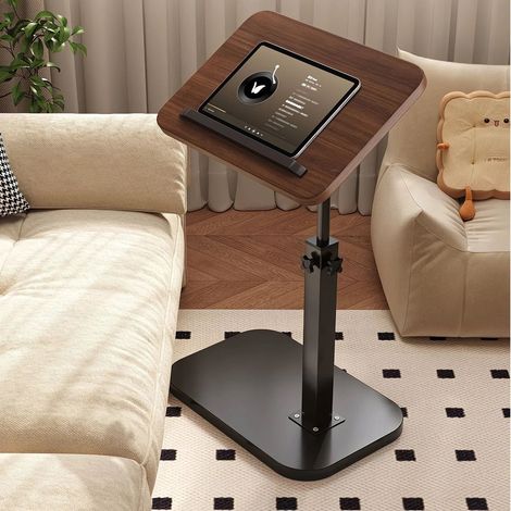 Table basse sur pied réglable en hauteur, plateau inclinable, table d’appoint pour ordinateur, lecture au lit et canapé (1/3)