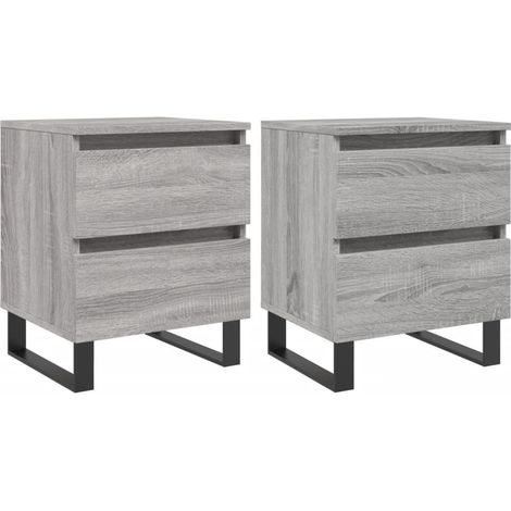 Maison Exclusive - Comodini 2pz Grigio Sonoma 40x35x50 cm in Legno Multistrato (1/5)