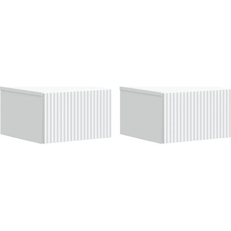 Wandmontierter Nachttisch 2 pcs Weiß 33 x 34,5 x 20 cm vidaXL