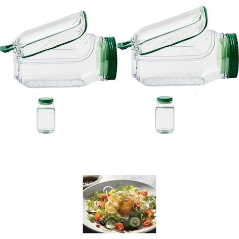 Saladier réutilisable avec ouverture latérale et gobelet à vinaigrette étanche, en PET, idéal pour la préparation des repas au bureau, à l'école ou à la salle de sport. (1/5)