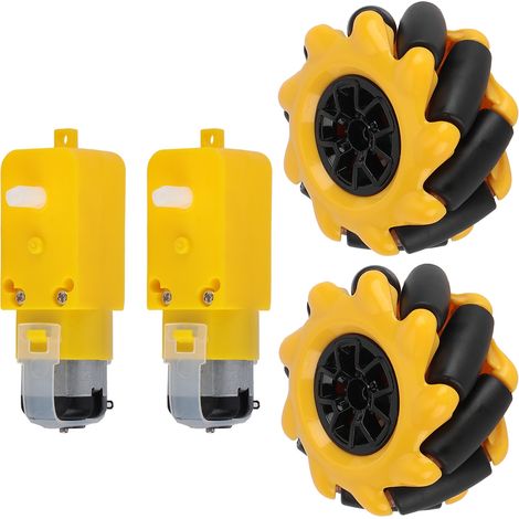 Lot de 4 roues mécanum 48mm pour moteur TT robot intelligent, pièces de rechange accessoires DIY jouet (1/5)