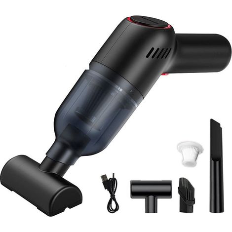 EASYCOMFORT Aspirateur à Main Rechargeable, Aspirateur de Voiture Portable Sec et Humide pour Tapis de Voiture - Noir (1/5)