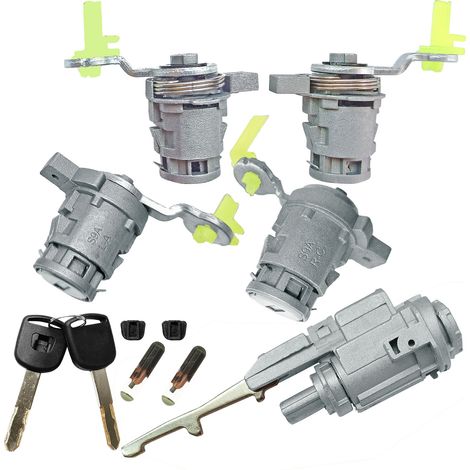 Suitable for Honda CRV car locks, including chip ignition lock cylinders, 4 door lock cylinders, and 2 keys. (1/4)