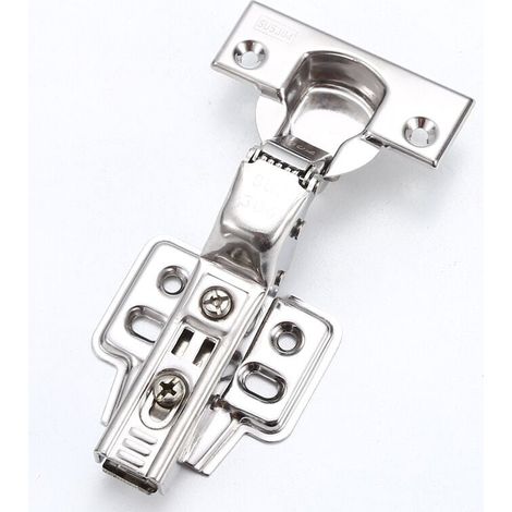 Charnières de porte de placard de cuisine à fermeture douce avec mécanisme de fermeture amortie intégré (faciles à installer et amovibles) (1/4)
