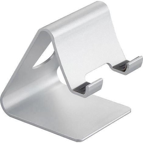 Universeller Tischständer für Tablets und Smartphones, aus Aluminiumlegierung, kompatibel mit iPhone, Huawei und anderen (silber) (1/2)