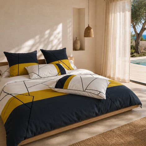 Parure de lit satin coton METROPOLIS Taie 50x70 cm 140x200 cm (1/5)