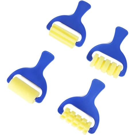 Set mit 4 Mini-Pinseln, DIY-Schwammrolle, Zeichenwerkzeug, Künstlerbedarf (1/5)