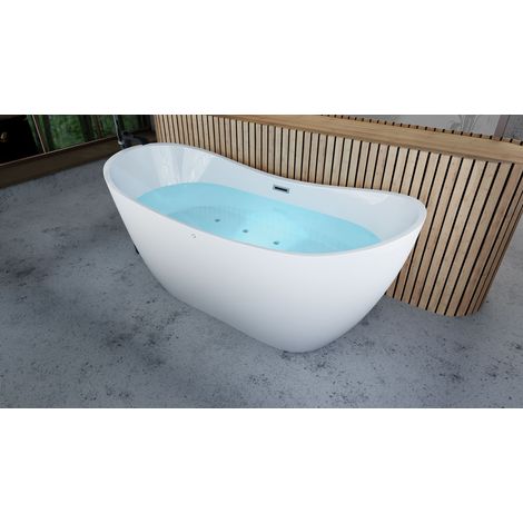 Vasca da bagno Idromassaggio freestanding ovale bianca 170x80cm ALBA (1/4)