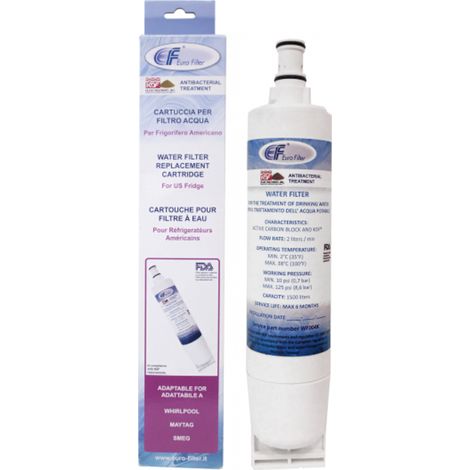 Cartucho de filtro de agua Euro Filter WF004K para frigorífico, compatible con AEG, Electrolux, Hotpoint, Ariston, SMEG y Whirlpool. (1/3)