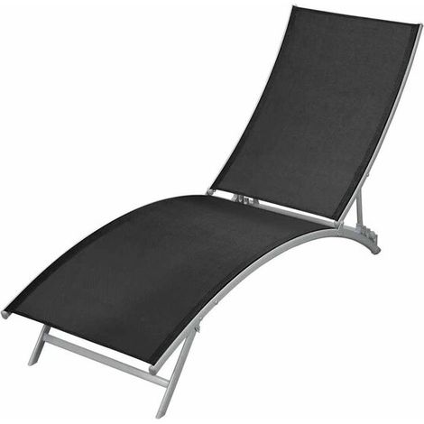 Fauteuil inclinable en acier noir et tissu Teslin (1/5)