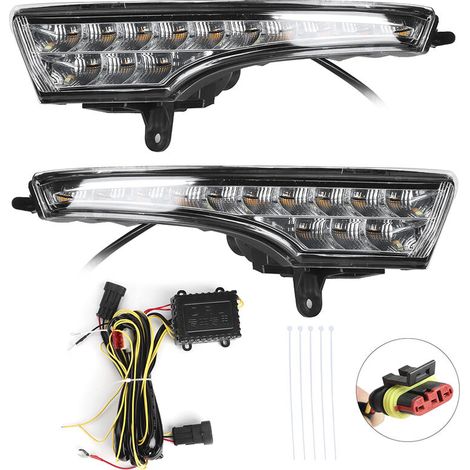 Jeffergarden 2 pièces LED feux diurnes clignotants double couleurs pour Nissan Altima 13-15