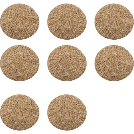 Set de Table Rond Isotherme Antidérapant Nettoyage Facile Tissé – Dessous de Plat Table Salle à Manger Comptoir 30cm / 11.8in 8PCS (1/4)