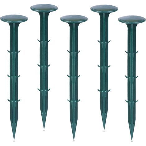 Plastique Piquets de Fixation de Jardin,pour Jardin pour la Fixation des Tissus Anti Mauvaises Herbes Protection Contre Les UV (100 pièces, Vert) (1/5)