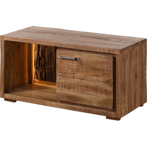 Cassettiera Acacia naturale Laccato 88x40x45 cm montato BARK 124 (1/4)