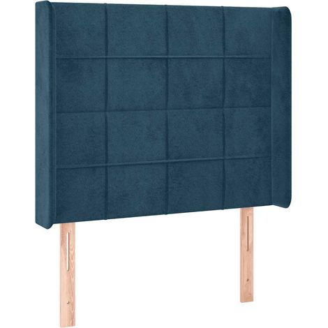 Testiera  Testata del letto ad Orecchio Blu Scuro 103x16x118/128 cm in Velluto (1/5)