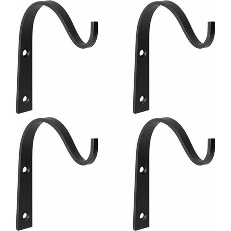 Tigrezy 4 Pièces Suspension Murale Crochet Plante, Crochets De Suspension En Fer Forgé, Supports De Panier Suspendu Suspendu En Fer Forgé En Métal Pour Lanterne à Paniers Décor Pour Balcon De Jardin
