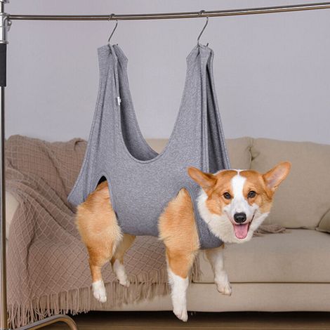 Pet Grooming Hammock, Pet Nail Clipper Bag for Grooming, Bathing, Claw Trimming and Ear Removal, Hammock for Small and Medium Dogs and Cats, Pet Grooming Bag with Hanger and Safe Pet (1/4)