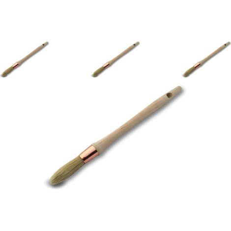 KIBROS 371D1530cx3 Set di 3 Pennello per pollice Spazzola rotonda in seta bianca Ø 15 mm Pittura ristrutturazione persiana battiscopa angolare (1/5)