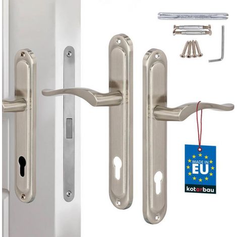 Poignée De Porte Longue - Cylindre À Insert Classique - Finition Satinée - 90 mm - Pour Portes Intérieures Standard - 1 Pièce (1/5)