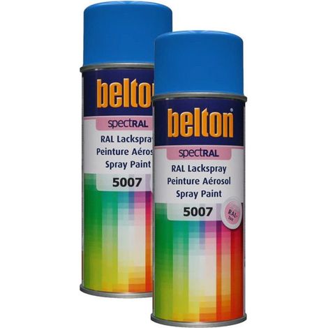 2 bombes de peinture Belton Spectral RAL5007 Bleu Brillant 400ml