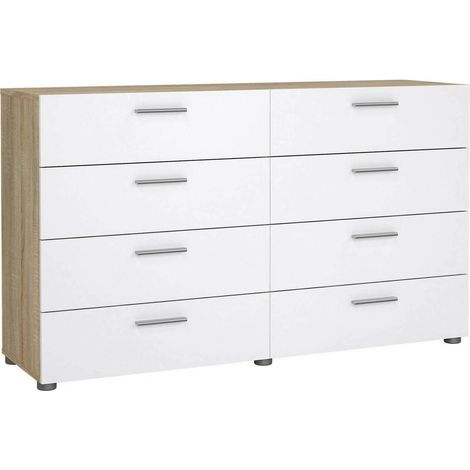 Credenza Aligon, Madia 8 Cassetti, Apertura Scorrevole, 40.35x140x82.9h cm Bianco Lucido (1/5)