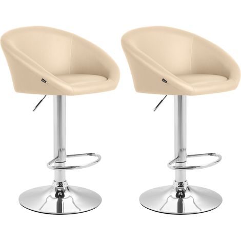 2er Set Barhocker Miami V2 Kunstleder creme (1/5)