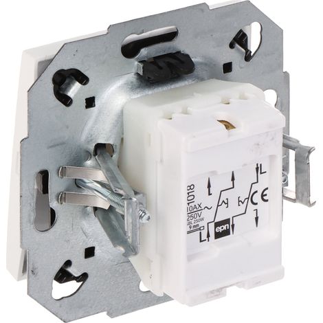 Interrupteur encastré à 2 voies Santra sans cadre, blanc 4118-10 (1/3)
