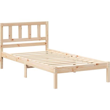 Lit simple,Lit adulte,Cadre de lit Marron 90 x 200 cm Bois massif en pin CFW7646832 (1/5)