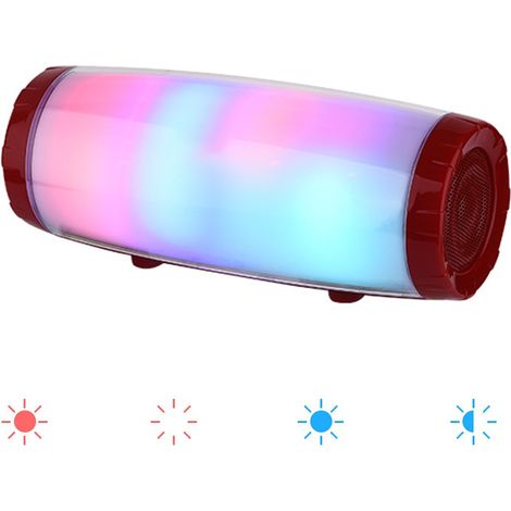 Enceinte Bluetooth sans fil avec lumières colorées, subwoofer, radio, cadeau, enceinte Bluetooth sans fil étanche IPX7 (1/5)