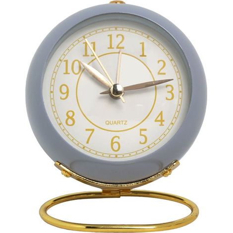 Réveil électronique en métal pour enfants,horloge à quartz créative et silencieuse,salon simple,chambre à coucher, étudiant Violet (1/4)