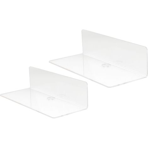 2 transparente, schwebende Acrylregale mit feiner Oberfläche – moderne und schöne Wandregale für Badezimmer und Büros (1/5)