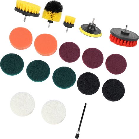 Ensemble de 18 brosses pour perceuse électrique multifonctions, accessoires de nettoyage pour la maison (1/5)
