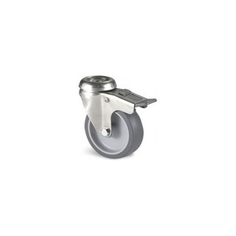 Roulette industrielle Pivotant avec frein Guitel Hervieu, inox, Ø 100mm, 80kg ( Prix pour 1 )