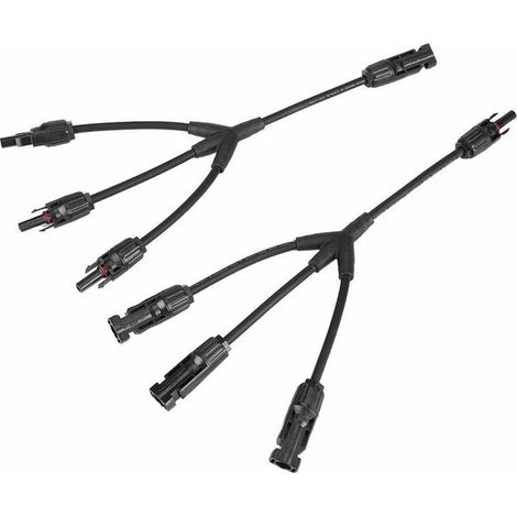 Une Paire Y Type 1 à 3 Connecteurs de Branchement Connecteur de Câble Panneau Solaire Forme Y Mâle Femelle M/FFF et F/Mmm Câble d'extension Adaptateur PV, (1/5)