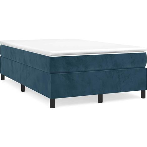 Maison Exclusive - Giroletto a Molle con Materasso Blu Scuro 120x200 cm in Velluto (1/5)