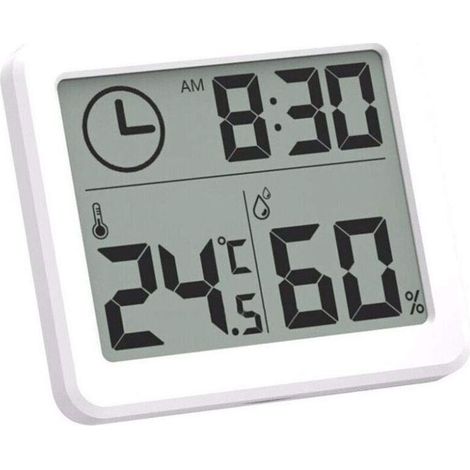 Indoor Thermometer Digital LCD Thermometer Hygrometer C/F Temperature Humidity Meter Alarm Clock -10-70C (1/5)