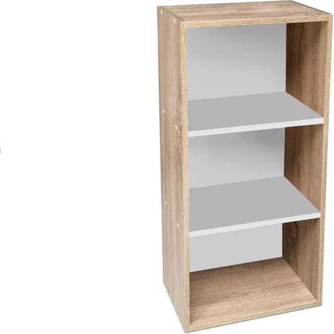 Moderne bicolor bücherregal atenà, 40 x 24 x 80 cm, 3 offene fächer