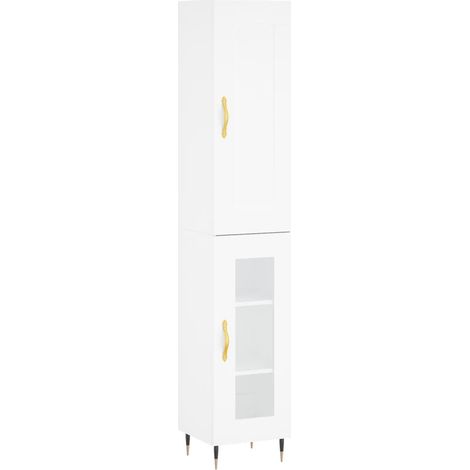 Aparador alto madera de ingeniería blanco 34,5x34x180 cm vidaXL (1/5)